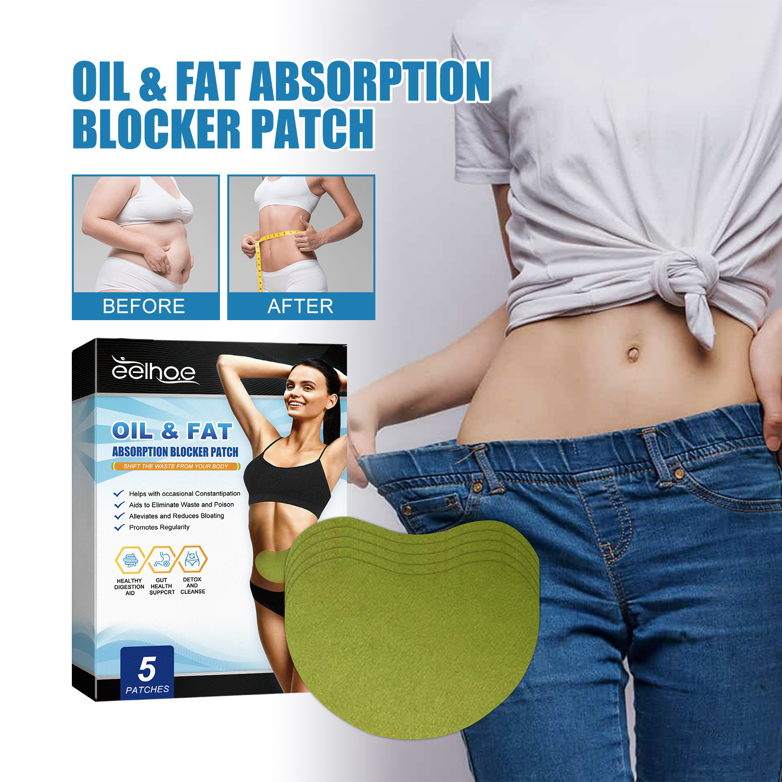 EELHOE shaping patch shapes abdomen, tightens the abdominal muscles, shows off body curves. Lazy and_voghion.com