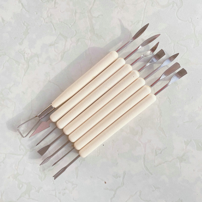 加工定制软陶雕塑刀陶泥泥塑工具修坯套装美术用品泥塑木质陶艺刀-阿里巴巴