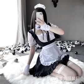 林林婷新款情趣内衣黑白围裙女佣女佣装可爱性感连体长裙一件代发