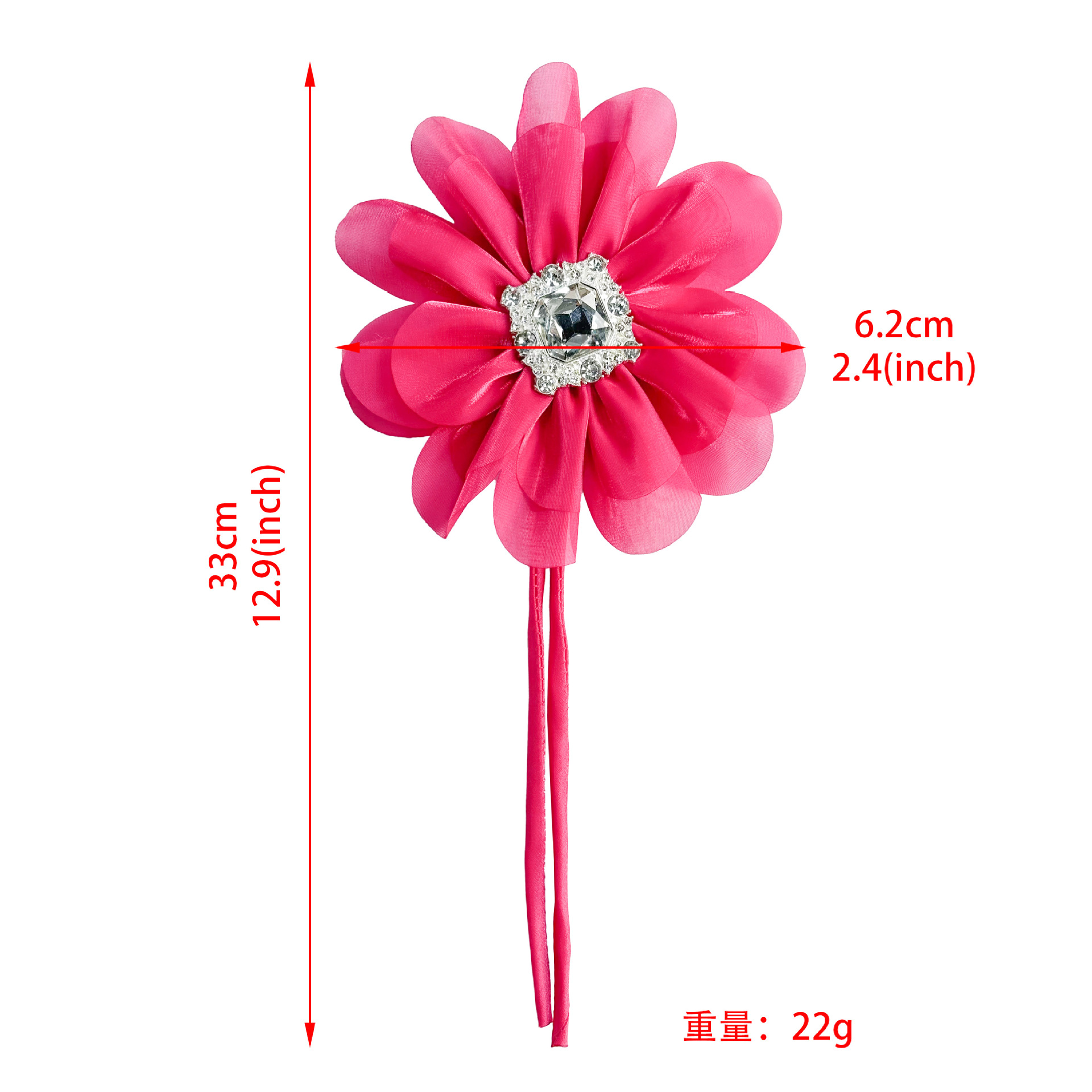 Inventario de flores de chiffon accesorios para el cabello de niños banda de cabello de diamantes multicolores flores de cabello material de ropa hecha a mano niñas clip de cabello