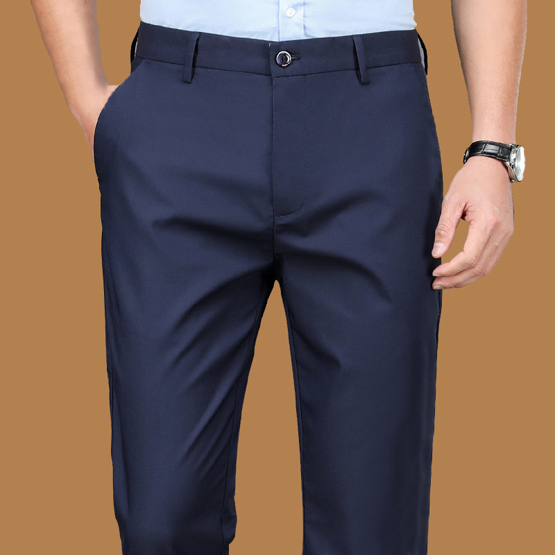 Una pieza de pantalones de hombre de alta elasticidad clase B comercio electrónico en el extranjero comercio electrónico de mediana edad y ancianos pantalones casuales de negocios pantalones papá image 2