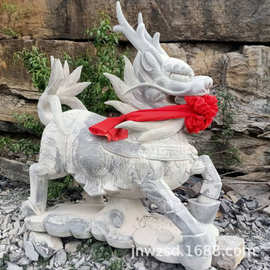 石麒麟图片大全 公司石刻麒麟制作厂家 大门石头麒麟多少钱一对