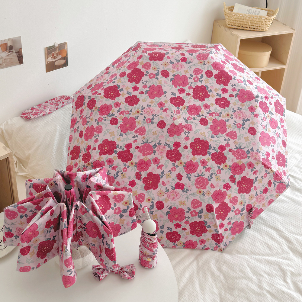Hochwertiger, digital bedruckter Regenschirm mit Vintage-Ölgemälde-Motiv, tragbar und automatisch, für Sonne und Regen geeignet, Sonnenschutz für Damen_voghion.com