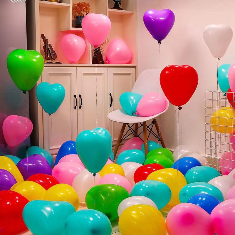 Matte 2.2 grams 10 -inch love -shaped latex balloon wedding supplies…