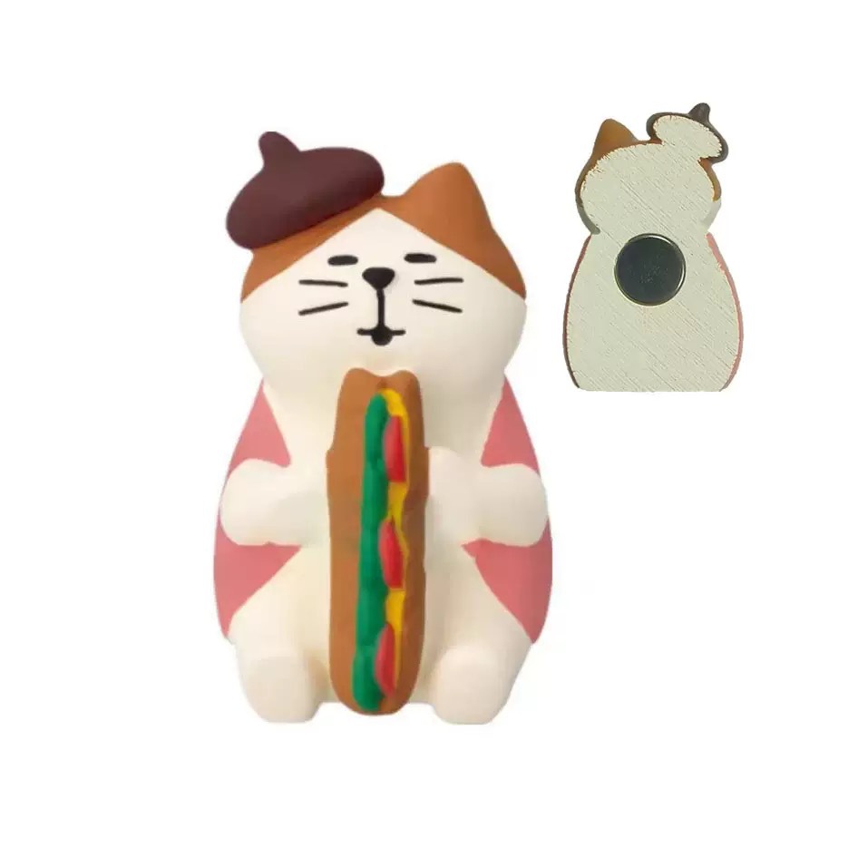 바게트 샌드위치 고양이 냉장고 자석