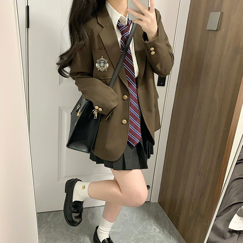2023 новый пиджак женский осенне-зимний дизайн Sense Niche Petite Подлинный академический стиль JK Униформа костюм
