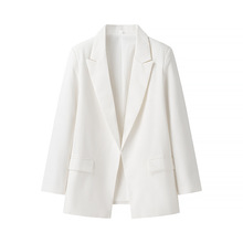 速卖通跨境外贸2025春季新款女装休闲纯亚麻西装外套A77-20026