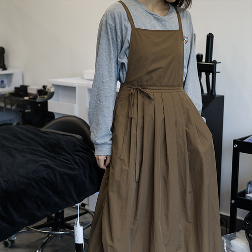 Fringed summer thin women's high-end long apron with waterproof and stylish nail and hair salon cover jacket