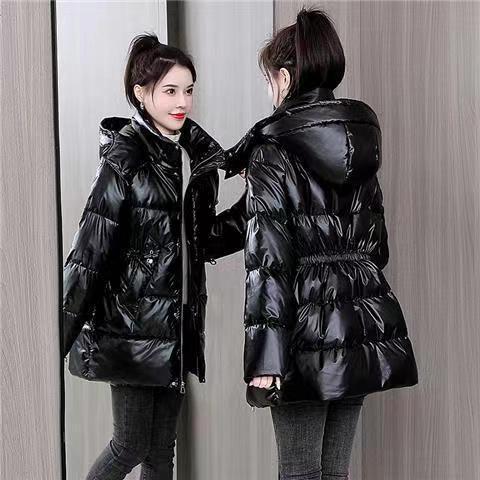 小个子免洗羽绒棉服女款2025冬装收腰亮面棉衣中长款棉袄女潮|undefined