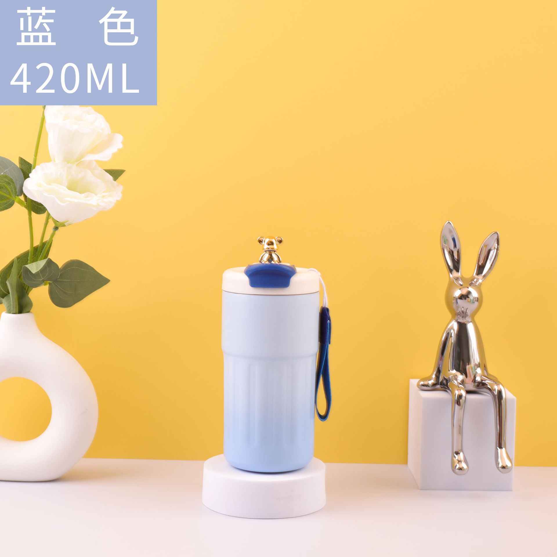 Red caricatura oso 316 taza de café de acero inoxidable caliente inteligente caliente portátil taza caliente taza de estudiantes