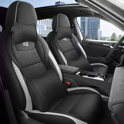 L seat covers, full-coverage, all-season, Modelə uyğun (Original) oturacaq örtükləri - black-and-gray-luxury-edition-note-the-model-year-front-row-fully-covered-rear-row-partially-covered