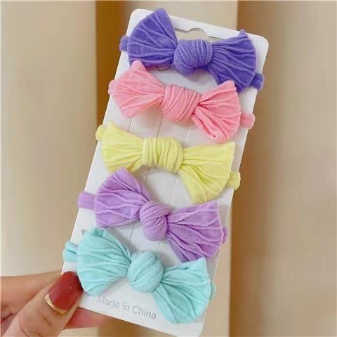Candy color bow headband hairband wholesale girls hair rubber band ins high-looking children's hair accessories hairband
