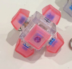Special-shaped six-key transparent shell-frosted powder