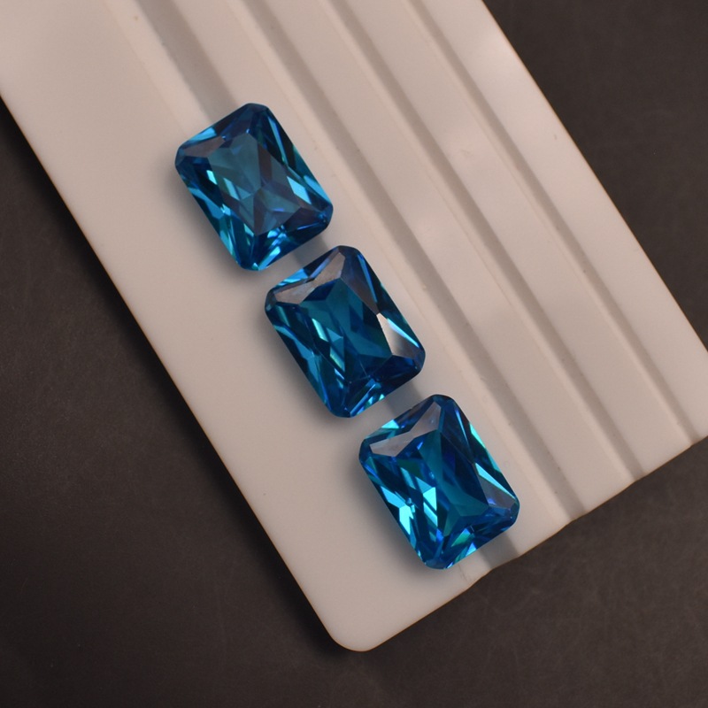 Deep sea blue baguette chamfered stone