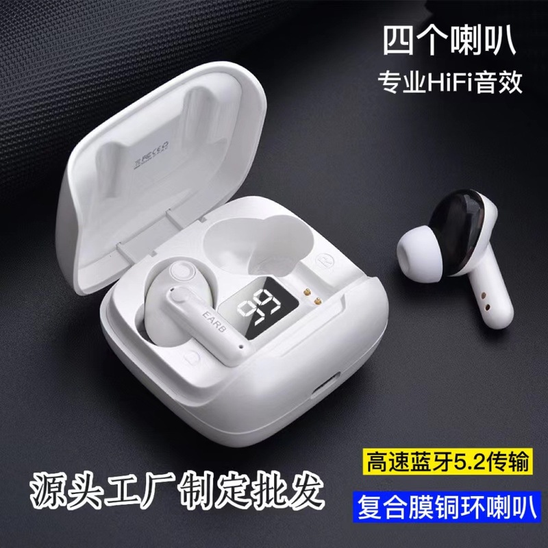 真のデュアルダイナミックコイルデジタルディスプレイステレオワイヤレスTWS Bluetoothイヤホン、インイヤー型、携帯電話用ユニバーサル高価値イヤホン|undefined