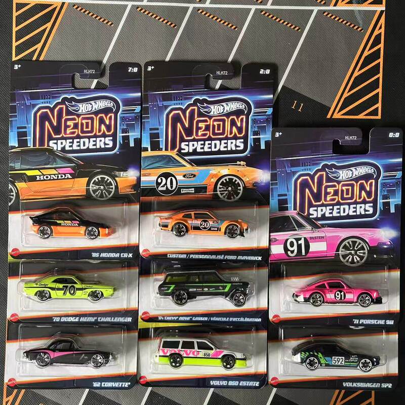 Hot Wheels Neon Speed Car Series City Porsche Mclaren Mercedes-Benz Alloy Car Model Hlh72