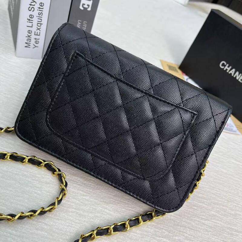 2024Woc Fortune Bag Caviar Diamond Chain Bag Pu Small Square Bag Single Shoulder Crossbody Bag Handbag Simple and Fashionable