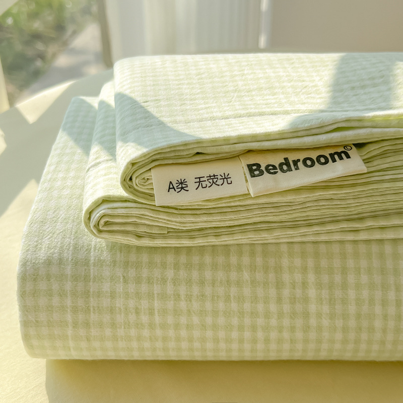 母子グレード A タイプ裸睡眠純綿シーツ小さな新鮮な綿シングルピース学生寮シングルとダブル枕カバー 3 点セット