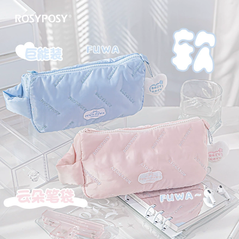 Pomskin Soft FUWAA серия облачный пенал большой ёмкости, светлая подкладка, чёрный пенал для канцелярии, женский портфель, коробочка для карандашей