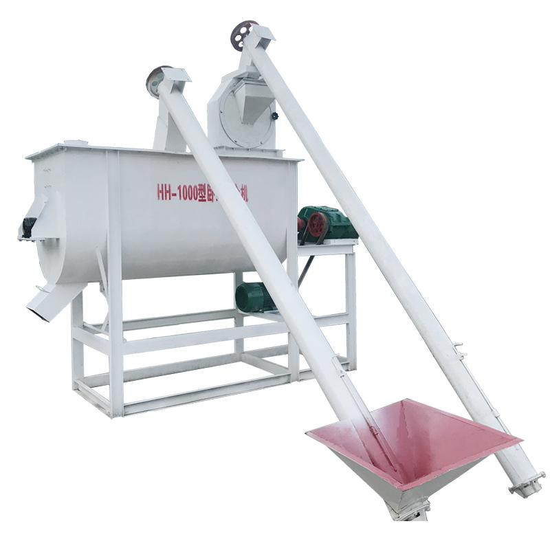 双螺带卧式饲料搅拌机粉体颗粒立式不锈钢搅拌机锤片粉碎机木屑