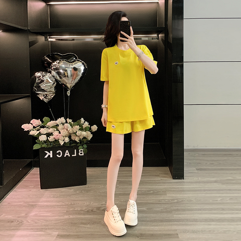 2025网红宽松显瘦洋气短裤两件套潮流运动套装女夏装新款3412