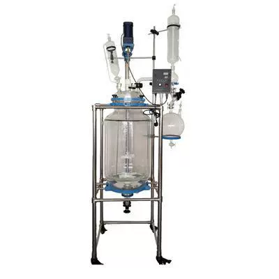 双层不锈钢反应釜 搅拌玻璃反应器