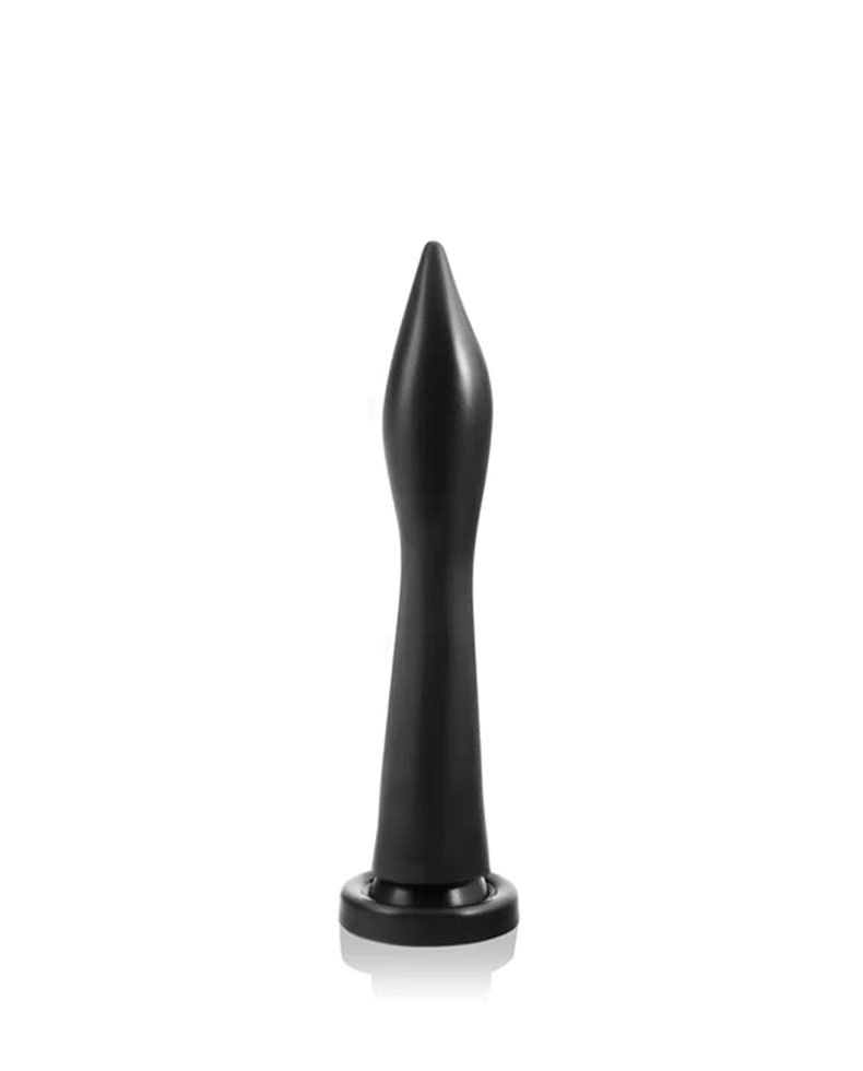 Extra-Large PVC Anal Plug Dildo, 37.5 cm Black-Brown, Suction-Friendly Base — detail image 7