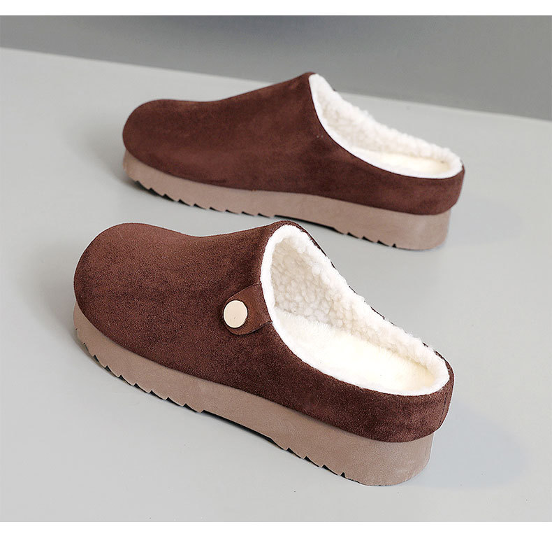 BR095 Uued 2024. aasta sügis- ja talve naiste ühevärvilised soojad puuvillased kingad Veet õhukese põhjaga, sise- ja sisetingimustes kasutamiseks, lihtsad vabaajajalatsid_voghion.com