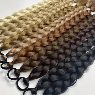 Wig ponytail braid children's chemical fiber long hair loop wig braid fake ponytail 24 inch European and American hair accessories