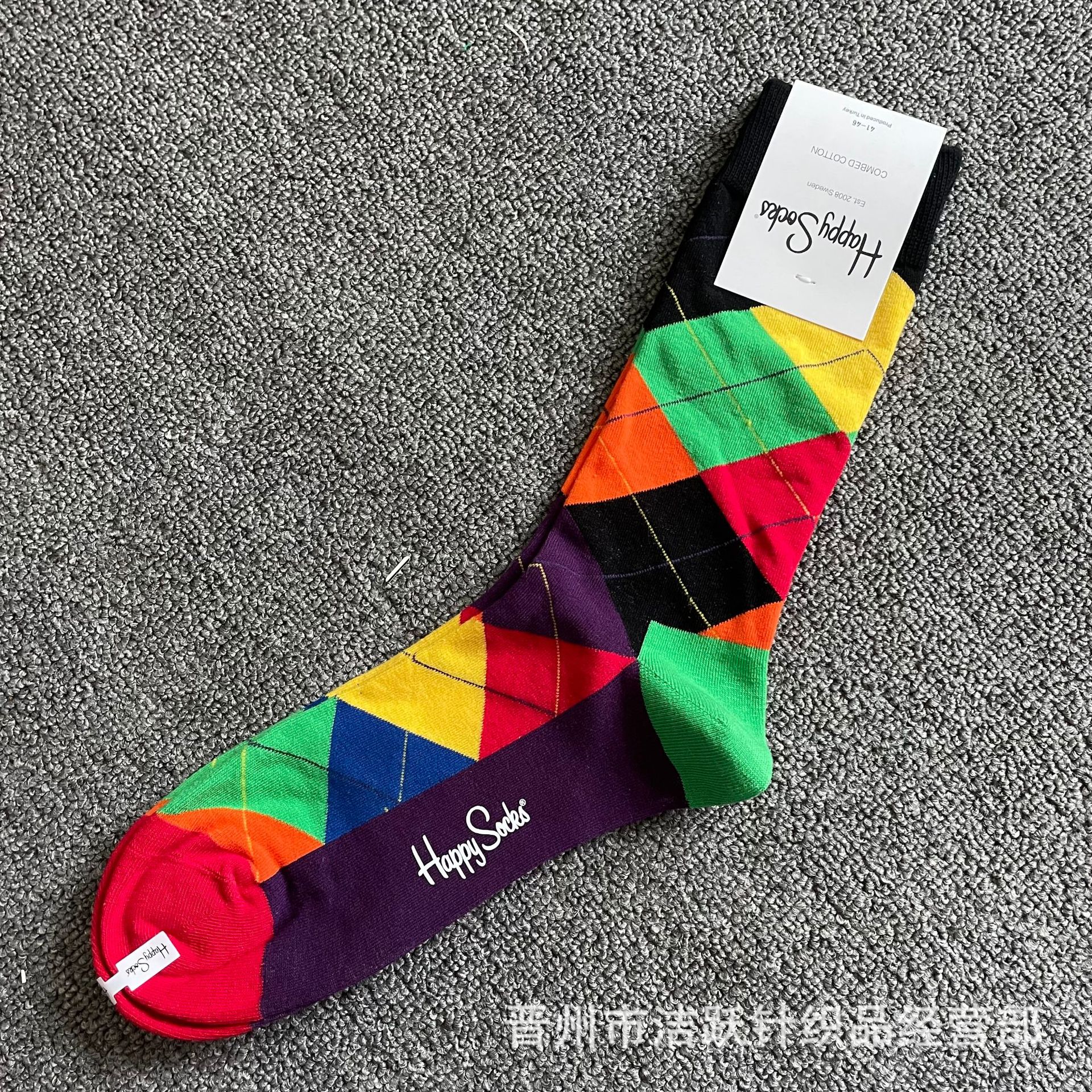 Happy socks新品高品质ハイレザー男性ソックススウェーデンコットンソックスファッションソックスカップルinsロング美脚ソックス
