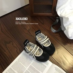儿童鞋2025秋款女童学生方口阿甘鞋百搭可爱公主风简约时尚小皮鞋