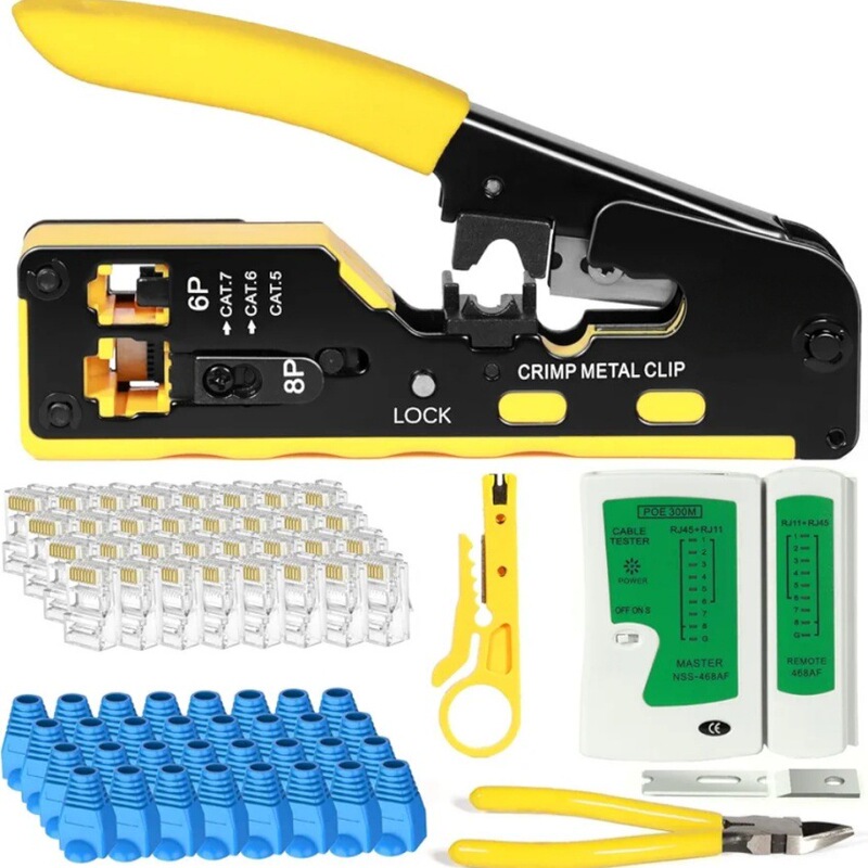 Rj45 Crimping Tool Kit for Ethernet Crimping Tools, Cat6 Cat7 Connector Crimping Tool Set Rj45 Crimping Tool Kit for Ethernet Crimping Tools, Cat6 Cat7 Connector Crimping Tool Set
