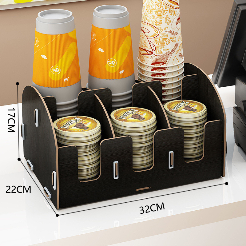 デスクトップ多機能カップホルダー使い捨て紙コップ収納ラックミルクティーショップカップディスペンサーカフェバーテーブルなし|undefined