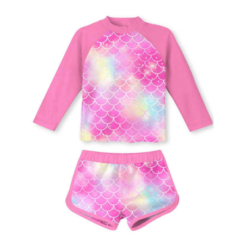 2025 New Swimsuit for Middle-Aged and Older Girls Split Swimsuit Two-Piece Baby Swimsuit Cute Suit Swimsuit