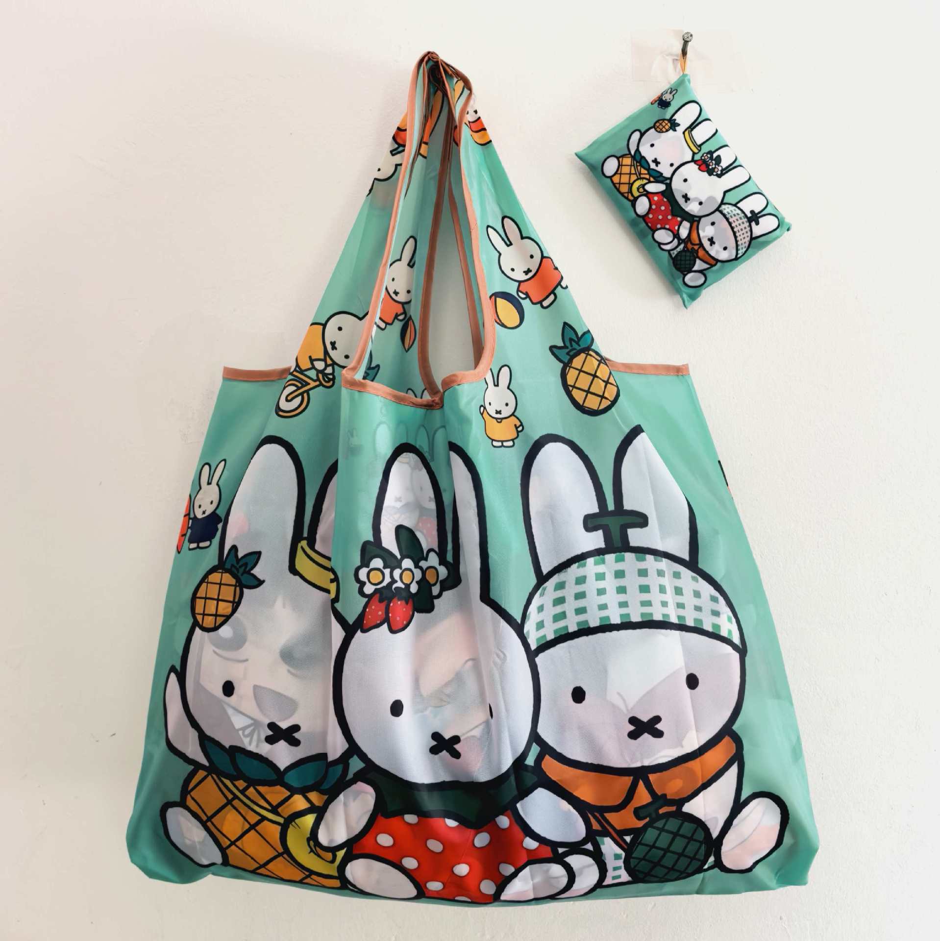 日韩卡通流行折叠大容量环保超市购物袋轻便携带市场买菜包单肩包