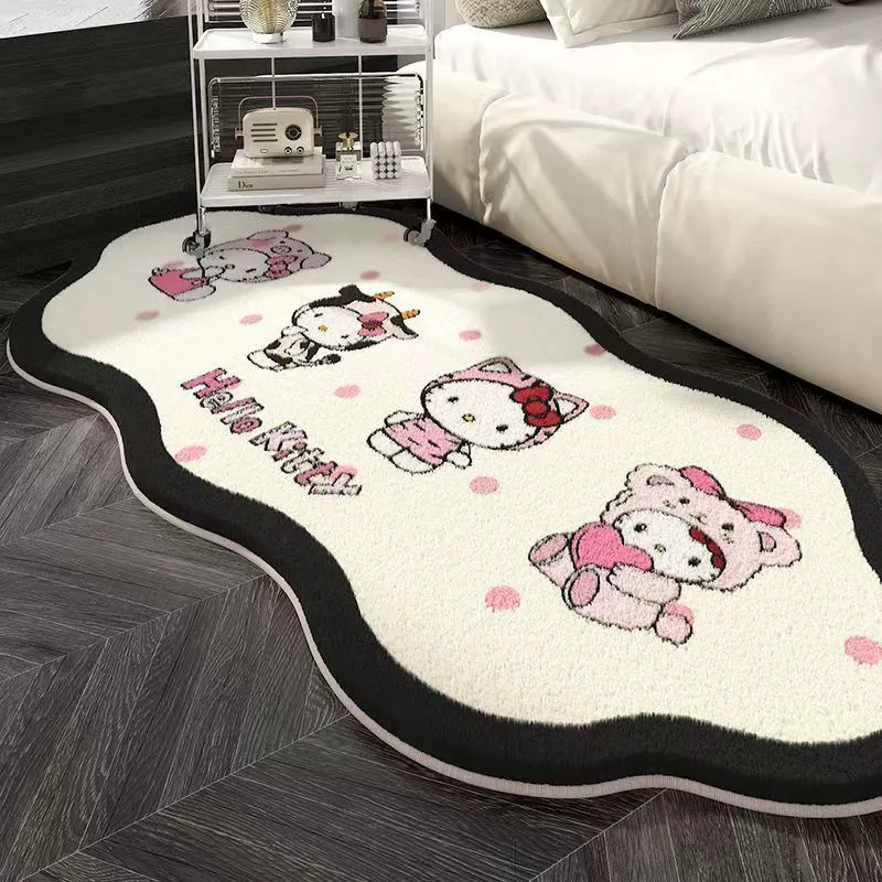 Коврик Hello Kitty, искусственный мех, мягкий прикроватный ковёр, размеры 40×60–80×200 см