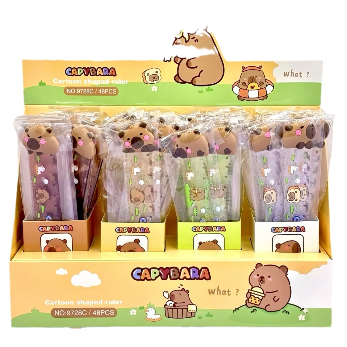 Cartoon Dolphin wave regla de dibujo de estudiantes regla de dibujo de 15cm lindos capibara regla de medición de papelería regla de estudiantes