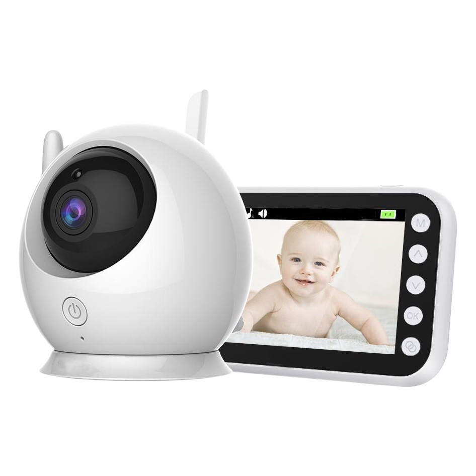 Monitor de bebé inalámbrico 2.4G HD 720P de 4.3 pulgadas con alerta de llanto, disponible al por mayor.