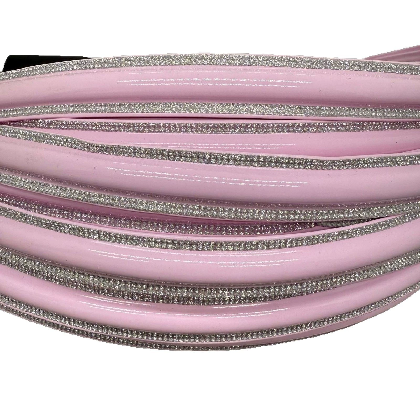 Хит продаж, внешняя торговля, 3D стерео, красочный, глянцевый, полукруглый сердечник из искусственной кожи с алмазным ремнем, модный шарм, украшение из материала для обуви для багажа