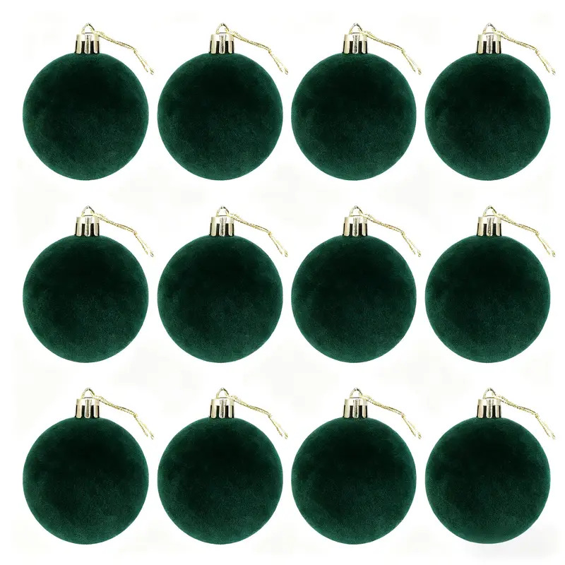 Navidad flotilla bola a granel decoración de Navidad 4 / 5 / 6 / 8cm colgando bola de Navidad colgando árbol de Navidad vino rojo tinta verde fruta verde
