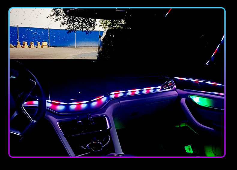 Car Ambient Lighting Interior Modification Car Atmosphere Light App Colorful Central Control Decorative Light Strip Full Car Led Lights