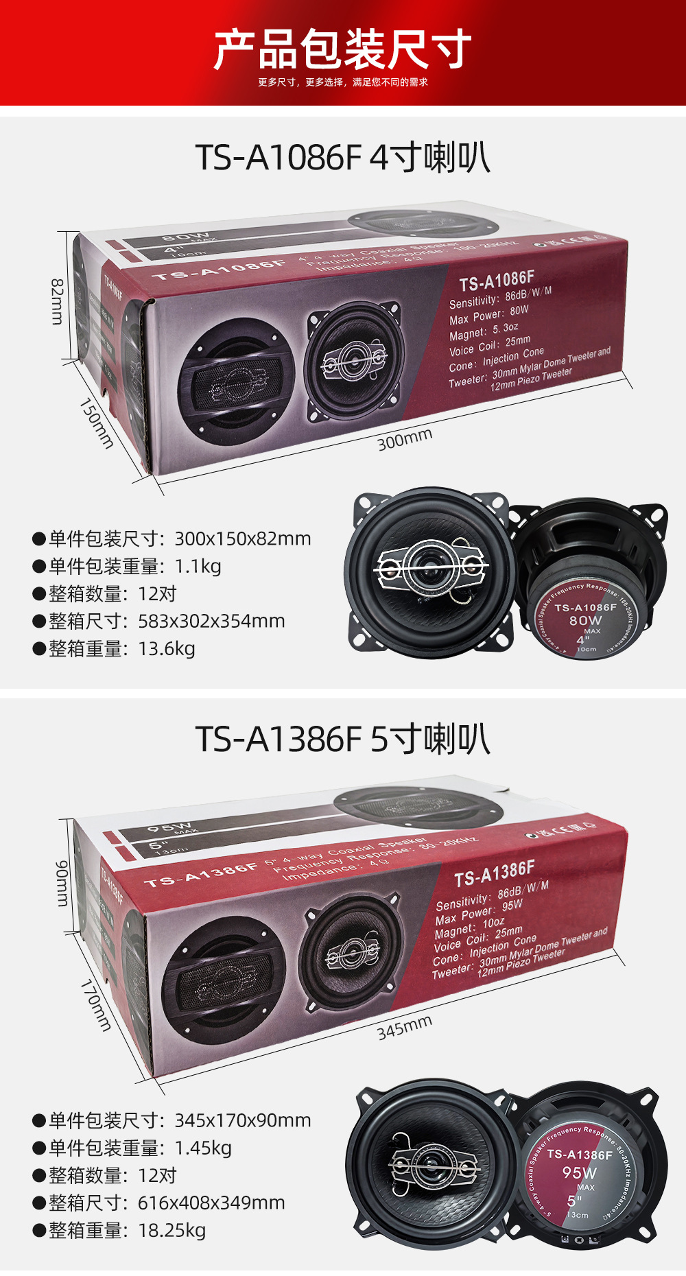Wholesale car 4 inch 5 inch 6 inch coaxial speaker host high subwoofer car lossless audio full range speaker