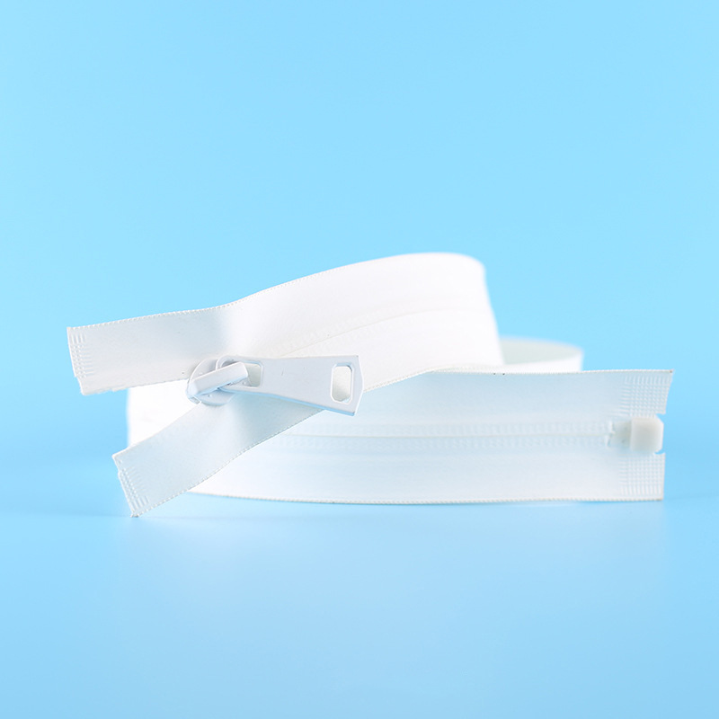 现货5号7号单开拉链尼龙批发衣服箱包家纺本白色皮PU防水拉链