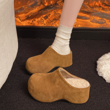 复古厚底包头半拖鞋女外穿2025新款百搭增高勃肯鞋一脚蹬穆勒鞋潮