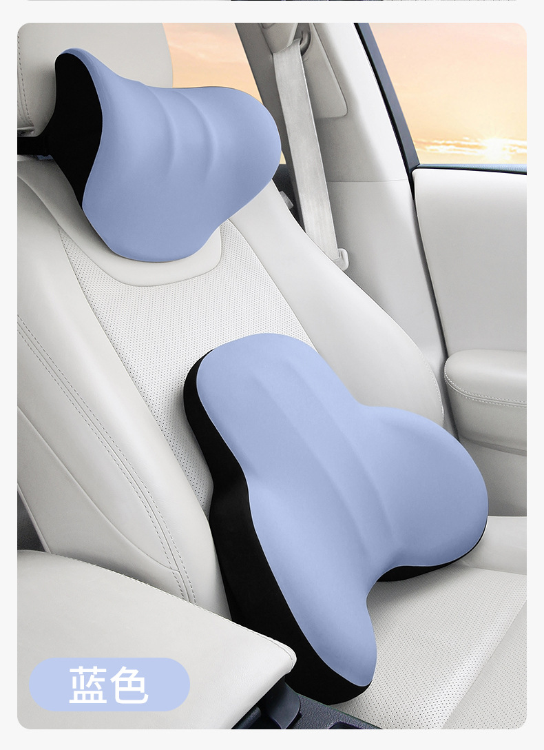 Car Headrest Massage Lumbar Support Shoulder and Neck Pillow Car Pillow Car Booster Pillow Memory Foam Back Cushion Factory