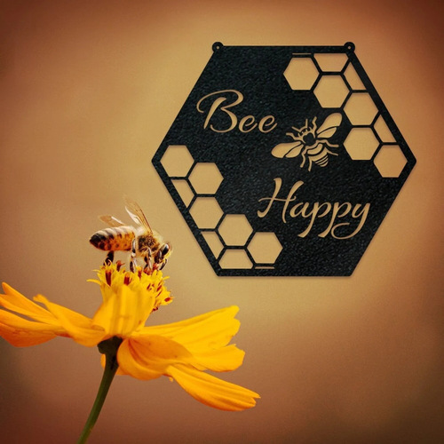 Cross-border Bee Hive Metal Sign Bee Festival metal pendant iron art sign beekeeper holiday gift
