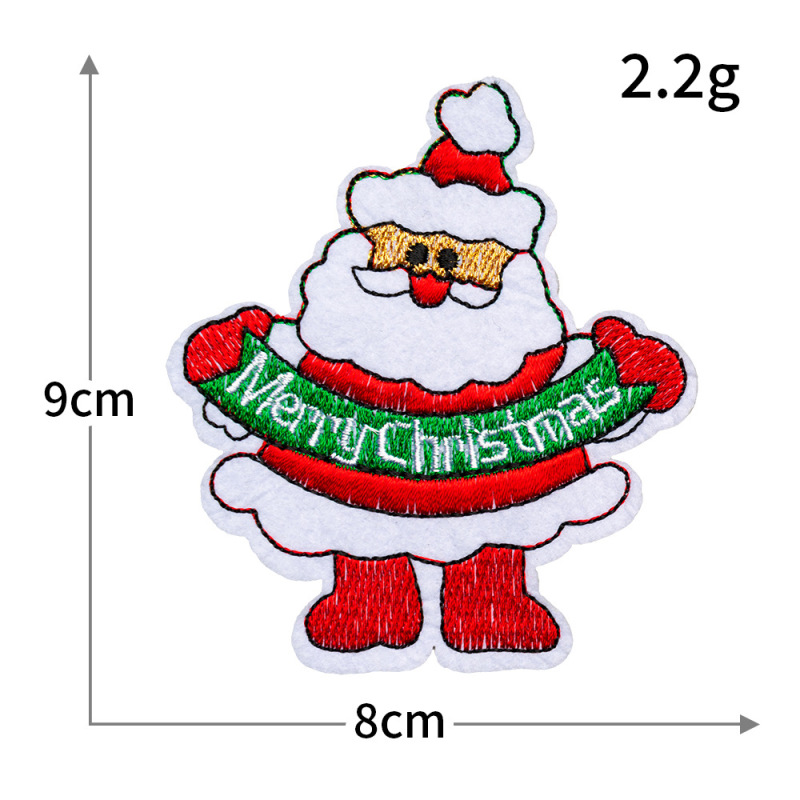 国境を越えた貿易コンピュータ刺繍クリスマスシリーズ雪だるまトナカイソックス刺繍布ステッカー縫い付け不要の粘着衣料品アクセサリー|undefined