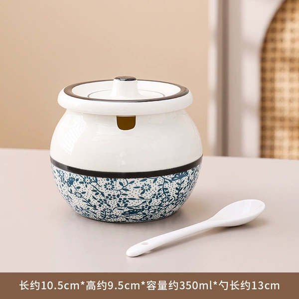 Blue and white spoon, 400 ml