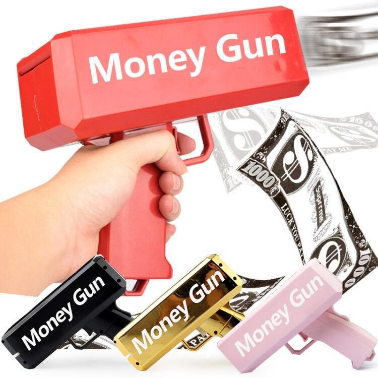 跨境电动喷钱枪 Moneygun吐钱枪大动力钞票枪亲子互动新奇特玩具