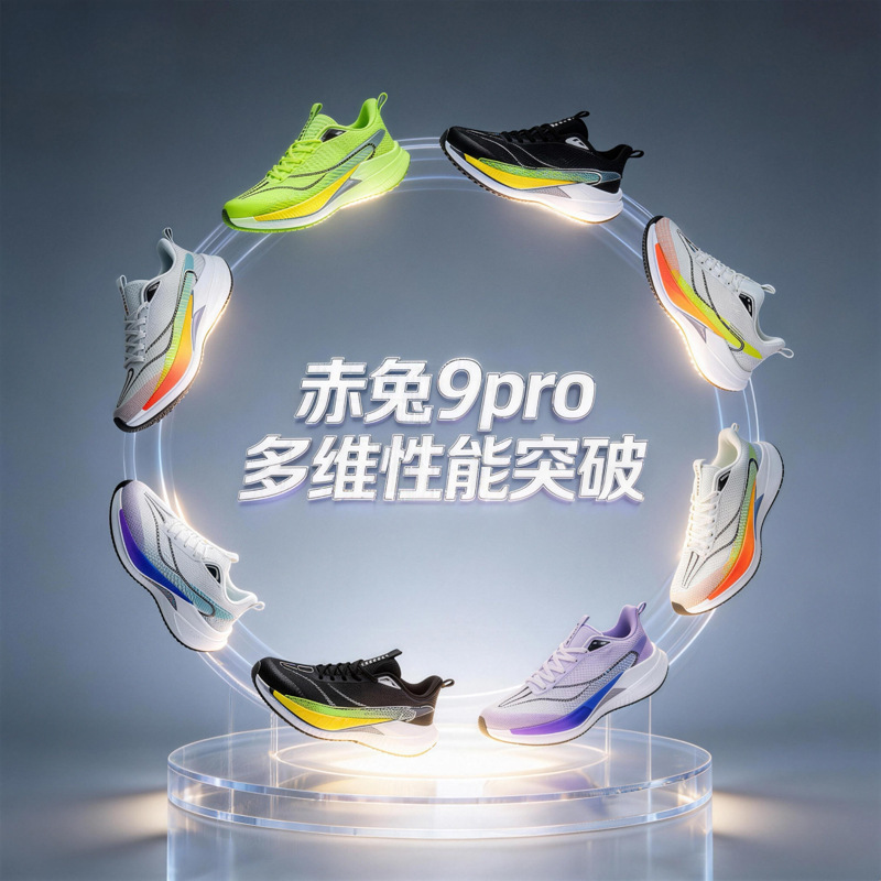 Year of the Horse Limited Edition Red Rabbit 9Pro Running Shoes for Men, Shock Absorbing, Lightweight, for High School Entrance Exam Physical Testing, Speed Training, Professional Sports Shoes